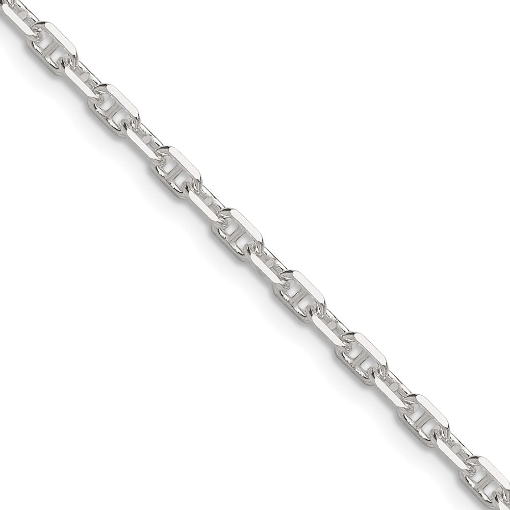 Sterlingsilber Poliert und Diamantiert 3mm Marine Glieder Kette