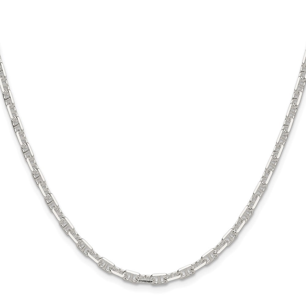 Sterlingsilber Poliert und Diamantiert 3.75mm Marine Glieder Kette