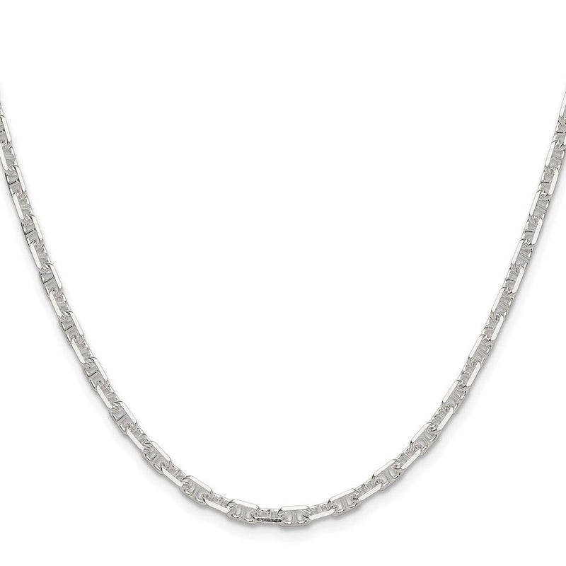 Sterlingsilber Poliert und Diamantiert 3.75mm Marine Glieder Kette
