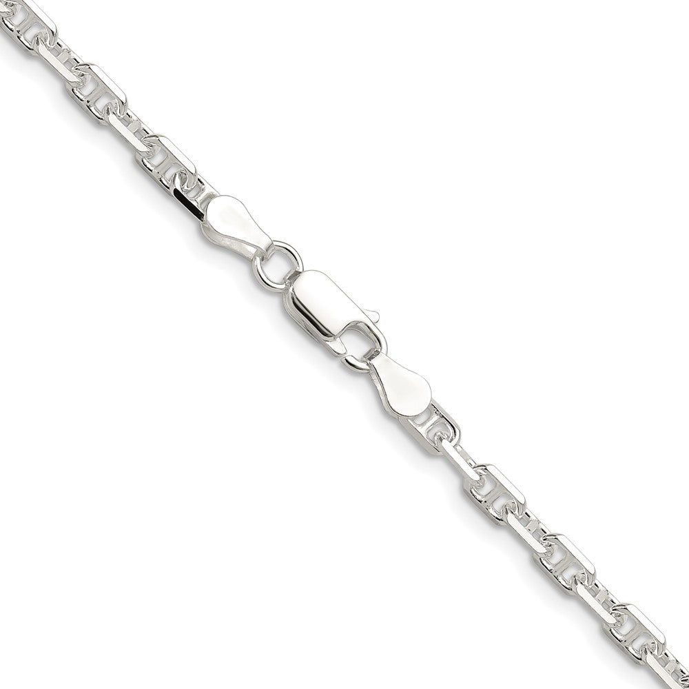 Sterlingsilber Poliert und Diamantiert 3.75mm Marine Glieder Kette