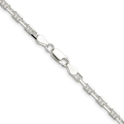 Sterlingsilber Poliert und Diamantiert 3.75mm Marine Glieder Kette