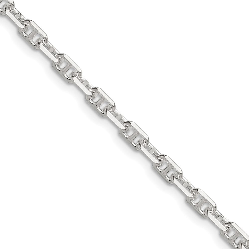 Sterlingsilber Poliert und Diamantiert 3.75mm Marine Glieder Kette
