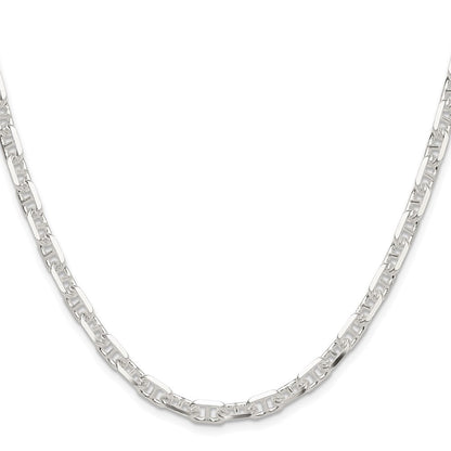 Sterlingsilber Poliert und Diamantiert 5.5mm Marine Glieder Kette