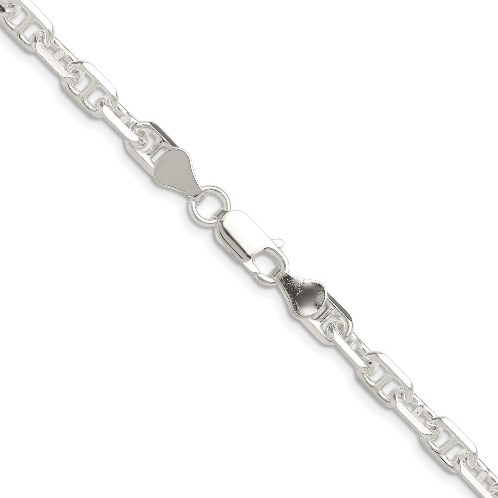 Sterlingsilber Poliert und Diamantiert 5.5mm Marine Glieder Kette