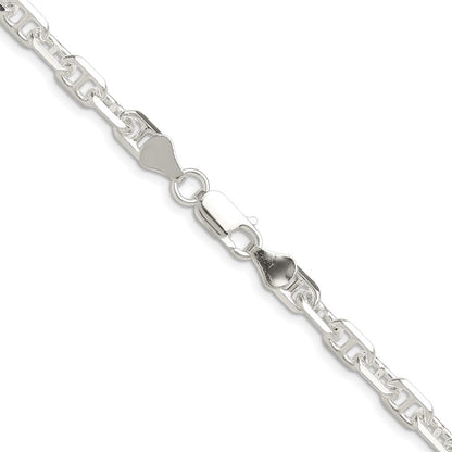Sterlingsilber Poliert und Diamantiert 5.5mm Marine Glieder Kette
