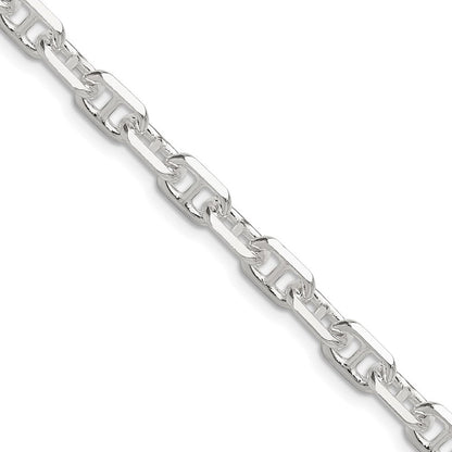 Sterlingsilber Poliert und Diamantiert 5.5mm Marine Glieder Kette