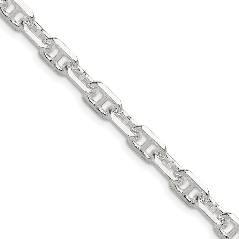 Sterlingsilber Poliert und Diamantiert 5.5mm Marine Glieder Kette