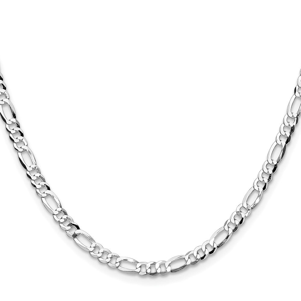 Sterlingsilber 4.0mm Leicht Flach Figaro Halskette