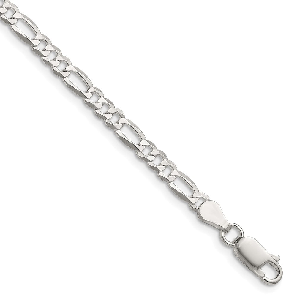 Sterlingsilber 4.0mm Leicht Flach Figaro Halskette