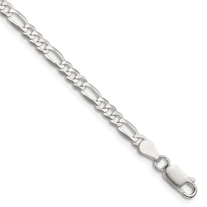 Sterlingsilber 4.0mm Leicht Flach Figaro Halskette