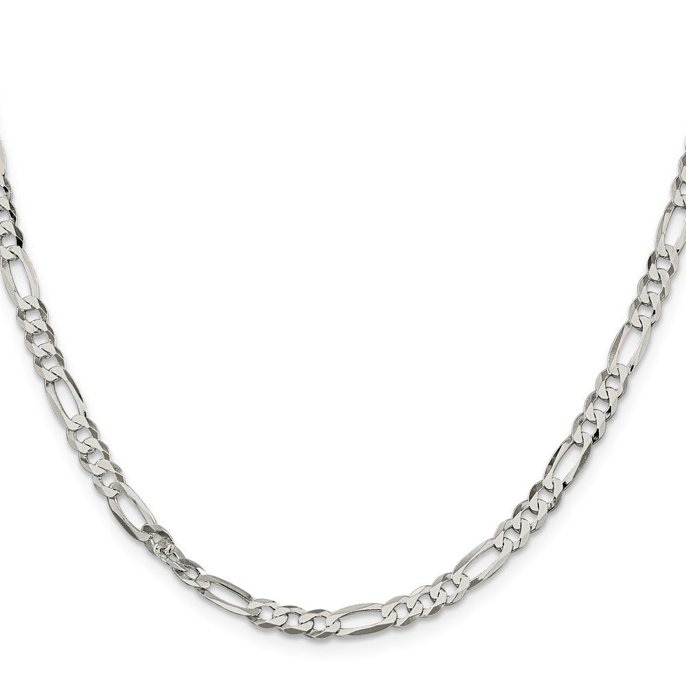 Sterlingsilber 4.5mm Leicht Flach Figaro Halskette