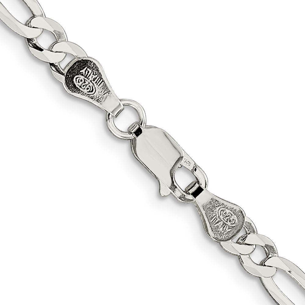 Sterlingsilber 4.5mm Leicht Flach Figaro Halskette
