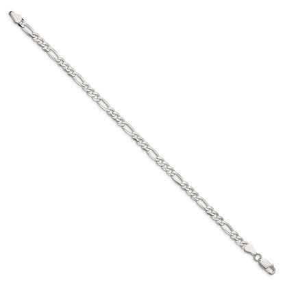 Sterlingsilber 4.5mm Leicht Flach Figaro Kette Fußkettchen