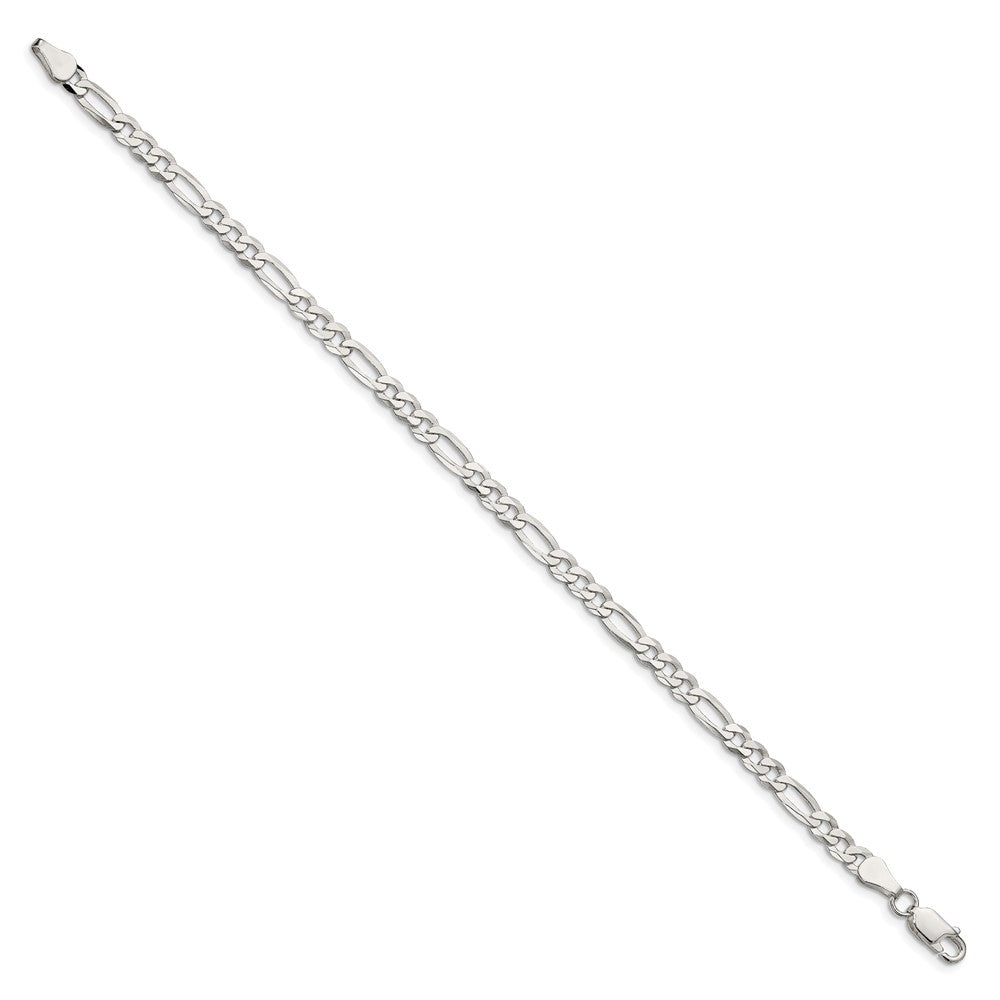 Sterlingsilber 4.5mm Leicht Flach Figaro Gliederarmband