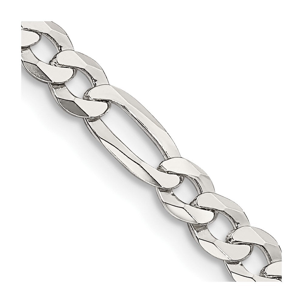 Sterlingsilber 4.5mm Leicht Flach Figaro Halskette