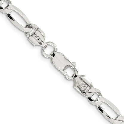Sterlingsilber 5.5mm Leicht Flach Figaro Halskette