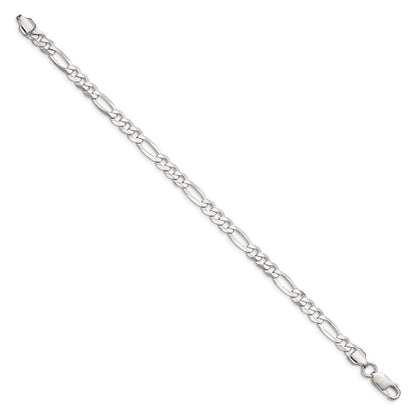 Sterlingsilber 5.5mm Leicht Flach Figaro Gliederarmband