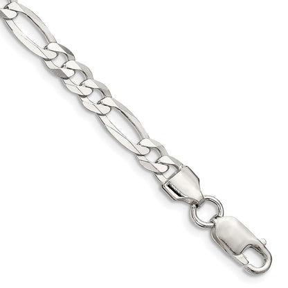 Sterlingsilber 5.5mm Leicht Flach Figaro Gliederarmband