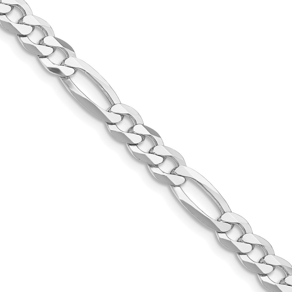 Sterlingsilber Rhodiniert 5.5mm Leicht Flach Figaro Halskette