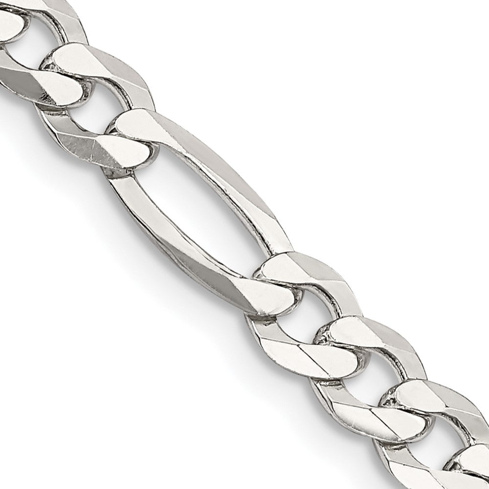 Sterlingsilber 5.5mm Leicht Flach Figaro Halskette
