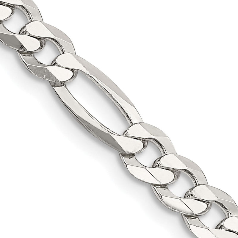 Sterlingsilber 5.5mm Leicht Flach Figaro Halskette