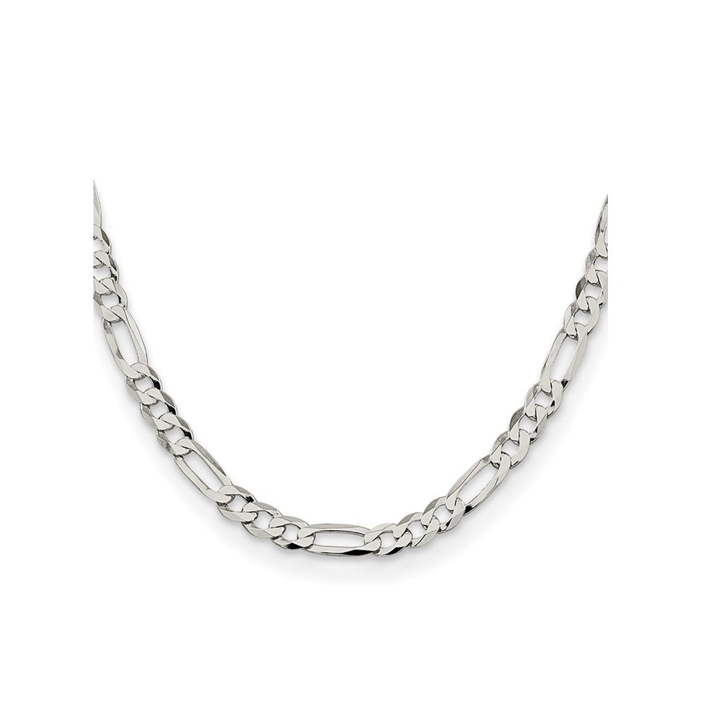 Sterlingsilber 7.0mm Leicht Flach Figaro Halskette