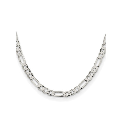 Sterlingsilber 7.0mm Leicht Flach Figaro Halskette