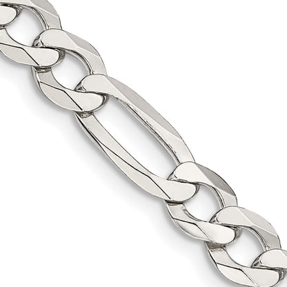 Sterlingsilber 7.0mm Leicht Flach Figaro Halskette