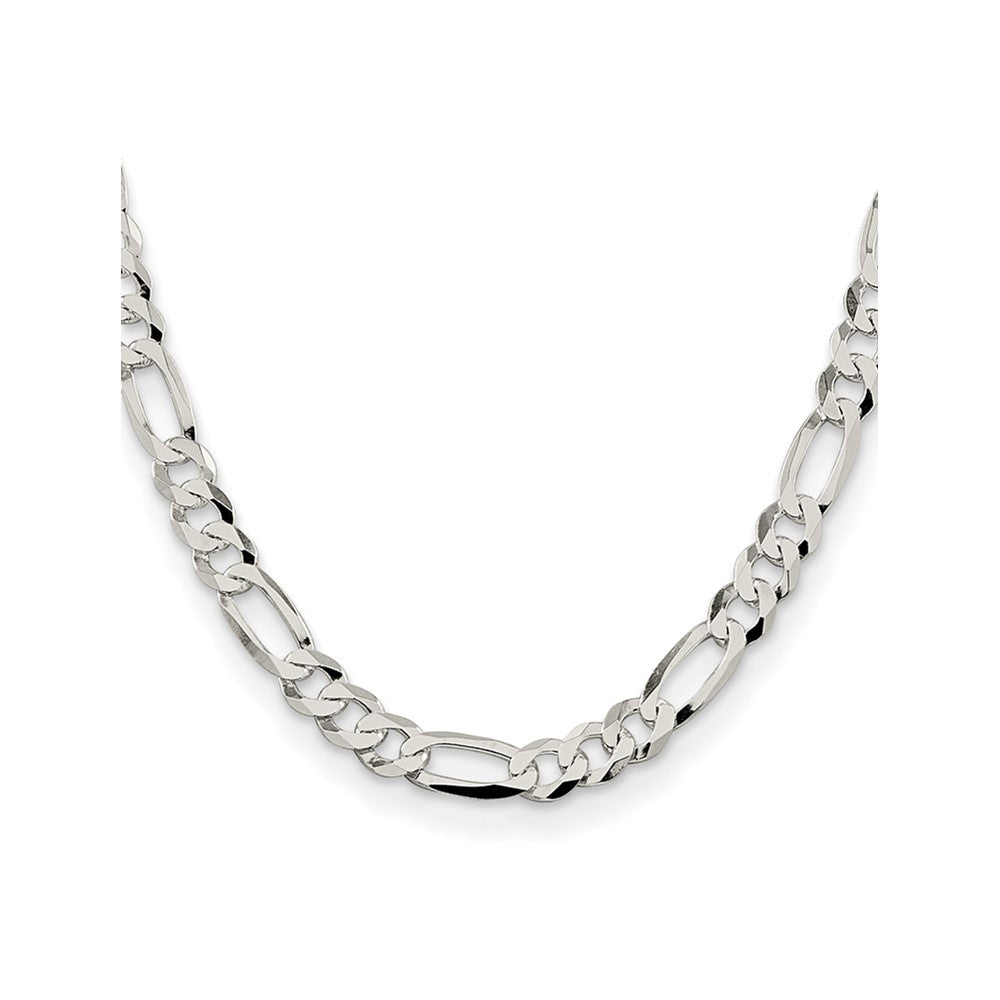 Sterlingsilber 8.5mm Leicht Flach Figaro Halskette