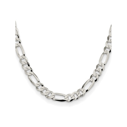 Sterlingsilber 8.5mm Leicht Flach Figaro Halskette