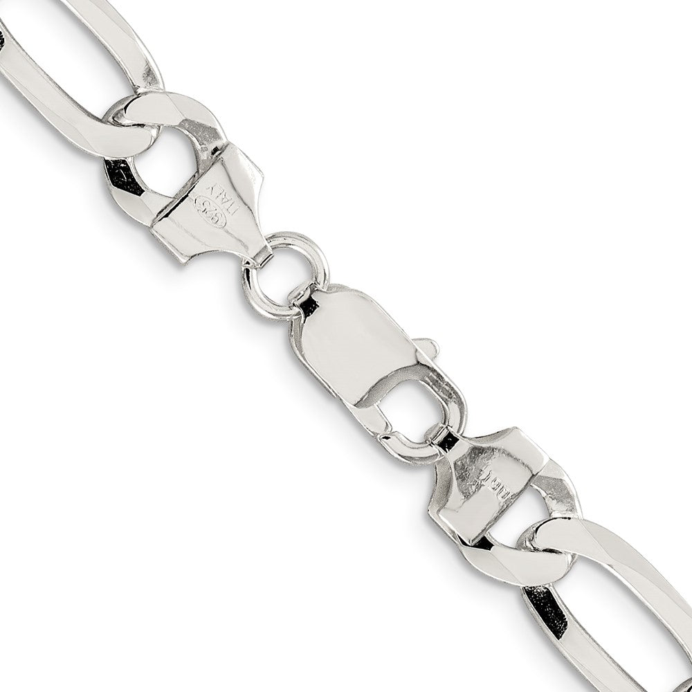 Sterlingsilber 8.5mm Leicht Flach Figaro Halskette
