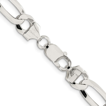 Sterlingsilber 8.5mm Leicht Flach Figaro Halskette