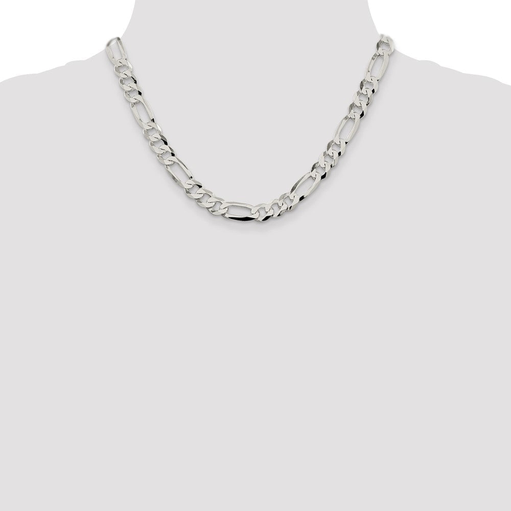 Sterlingsilber 8.5mm Leicht Flach Figaro Halskette