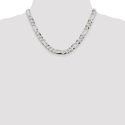 Sterlingsilber 8.5mm Leicht Flach Figaro Halskette
