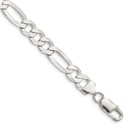 Sterlingsilber 8.5mm Leicht Flach Figaro Gliederarmband