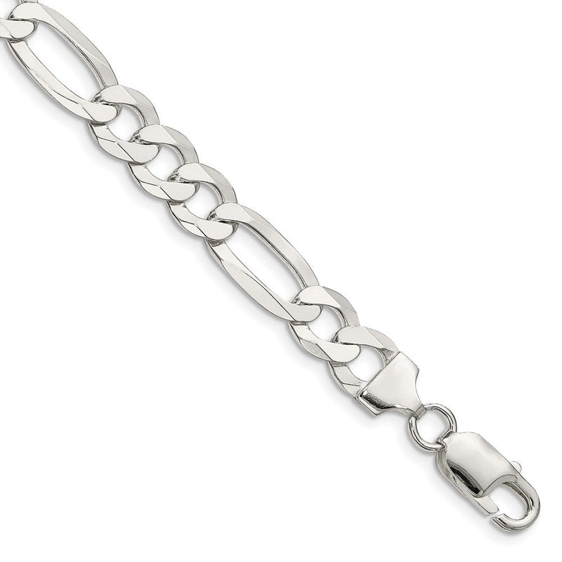 Sterlingsilber 8.5mm Leicht Flach Figaro Gliederarmband
