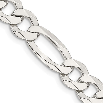 Sterlingsilber 8.5mm Leicht Flach Figaro Halskette
