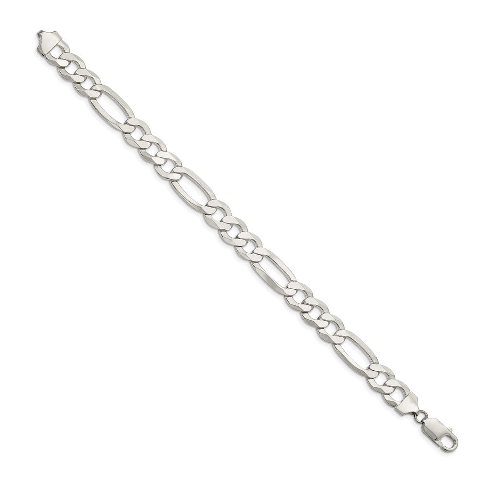 Sterlingsilber 9.7mm Leicht Flach Figaro Gliederarmband