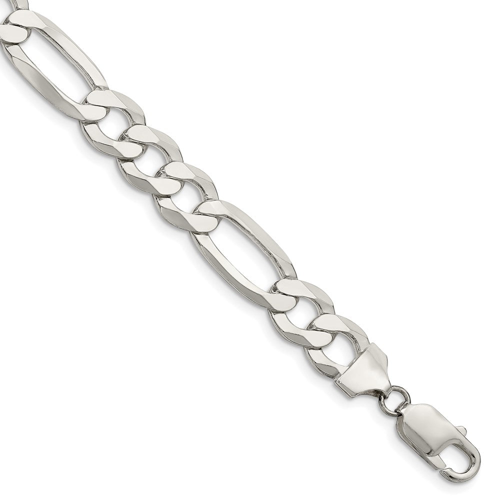 Sterlingsilber 9.7mm Leicht Flach Figaro Gliederarmband