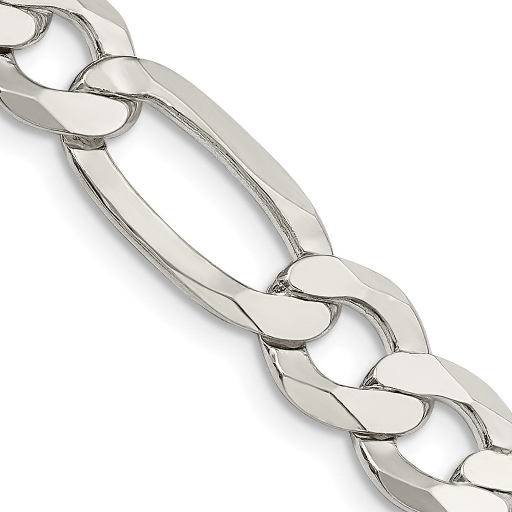 Sterlingsilber 9.7mm Leicht Flach Figaro Halskette