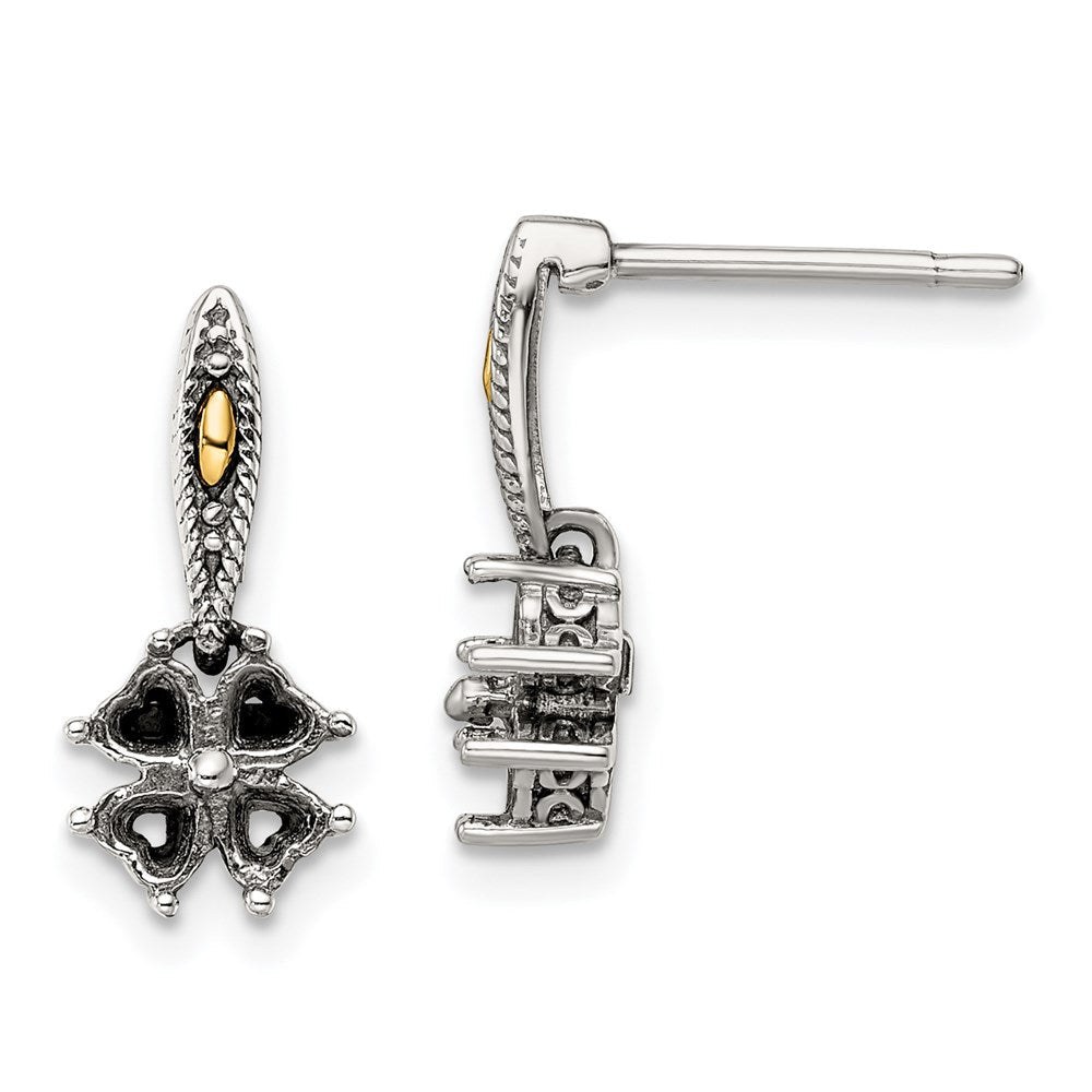 14K/silver Bicolor Sterlingsilber Antikisiert mit 14K 4-stone Mutter Ohrring