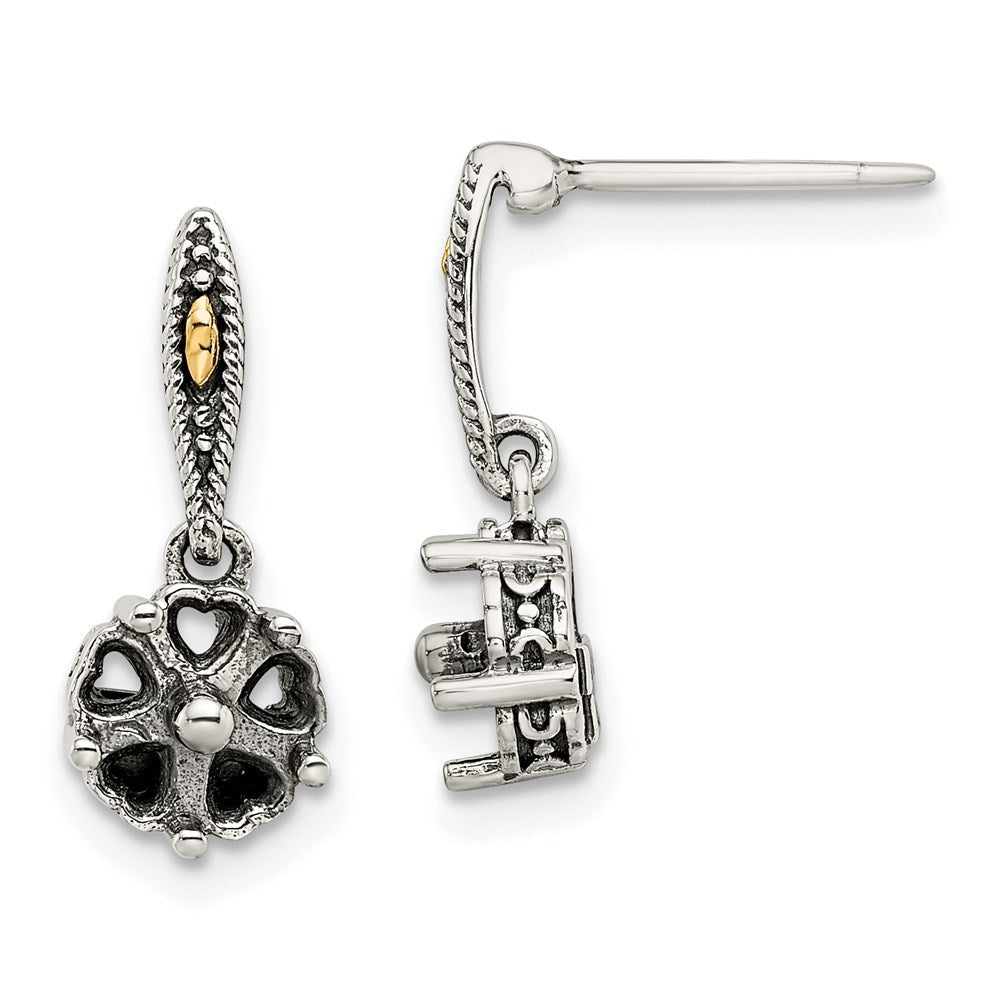 14K/silver Bicolor Sterlingsilber Antikisiert mit 14K 5-stone Mutter Ohrring