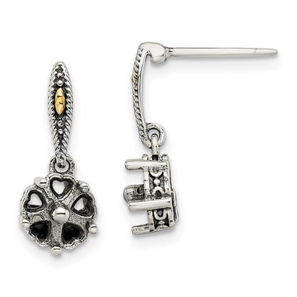 14K/silver Bicolor Sterlingsilber Antikisiert mit 14K 5-stone Mutter Ohrring