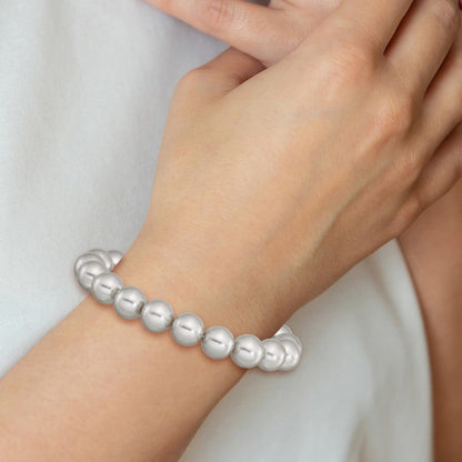 Mode Majestik 10-11mm Grau Imitat Muschel Perle Dehnbar Armband