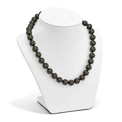 Sterlingsilber Majestik Rhodiniert 12-13mm Schwarz Imitat Muschel Perle Hand-knotted Halskette