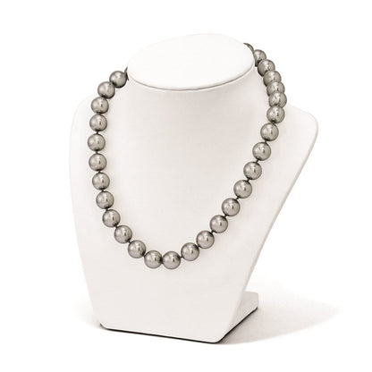 Sterlingsilber Majestik Rhodiniert 12-13mm Grau Imitat Muschel Perle Hand-knotted Halskette