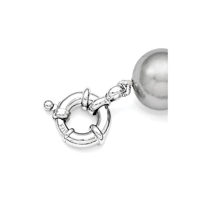 Sterlingsilber Majestik Rhodiniert 12-13mm Grau Imitat Muschel Perle Hand-knotted Halskette