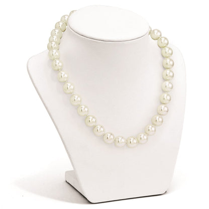 Sterlingsilber Majestik Rhodiniert 12-13mm Weiß Imitat Muschel Perle Hand-knotted Halskette