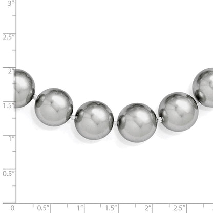 Sterlingsilber Majestik Rhodiniert 14-15mm Grau Imitat Muschel Perle Hand-knotted Halskette
