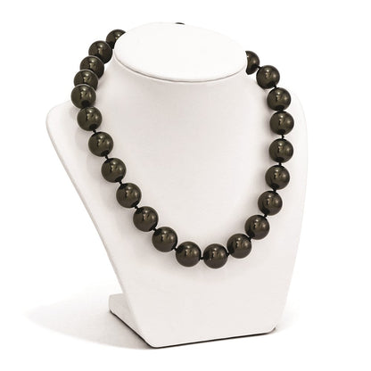 Sterlingsilber S Majestik Rhodiniert-pl 16-17mm Blk Imitat Muschel Perle Hand Geknotet Neckl
